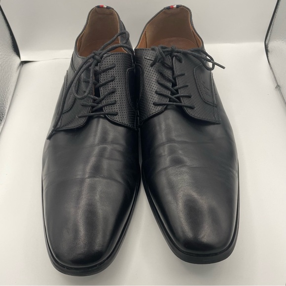 Tommy Hilfiger men Soli lace-up formal dress leather black oxford shoes Size 12 Tommy Hilfiger men Soli lace-up formal dress leather black oxford shoes Size 12